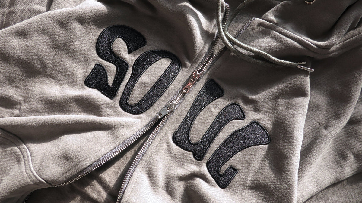 Grey/Black Full Zip Hoodie