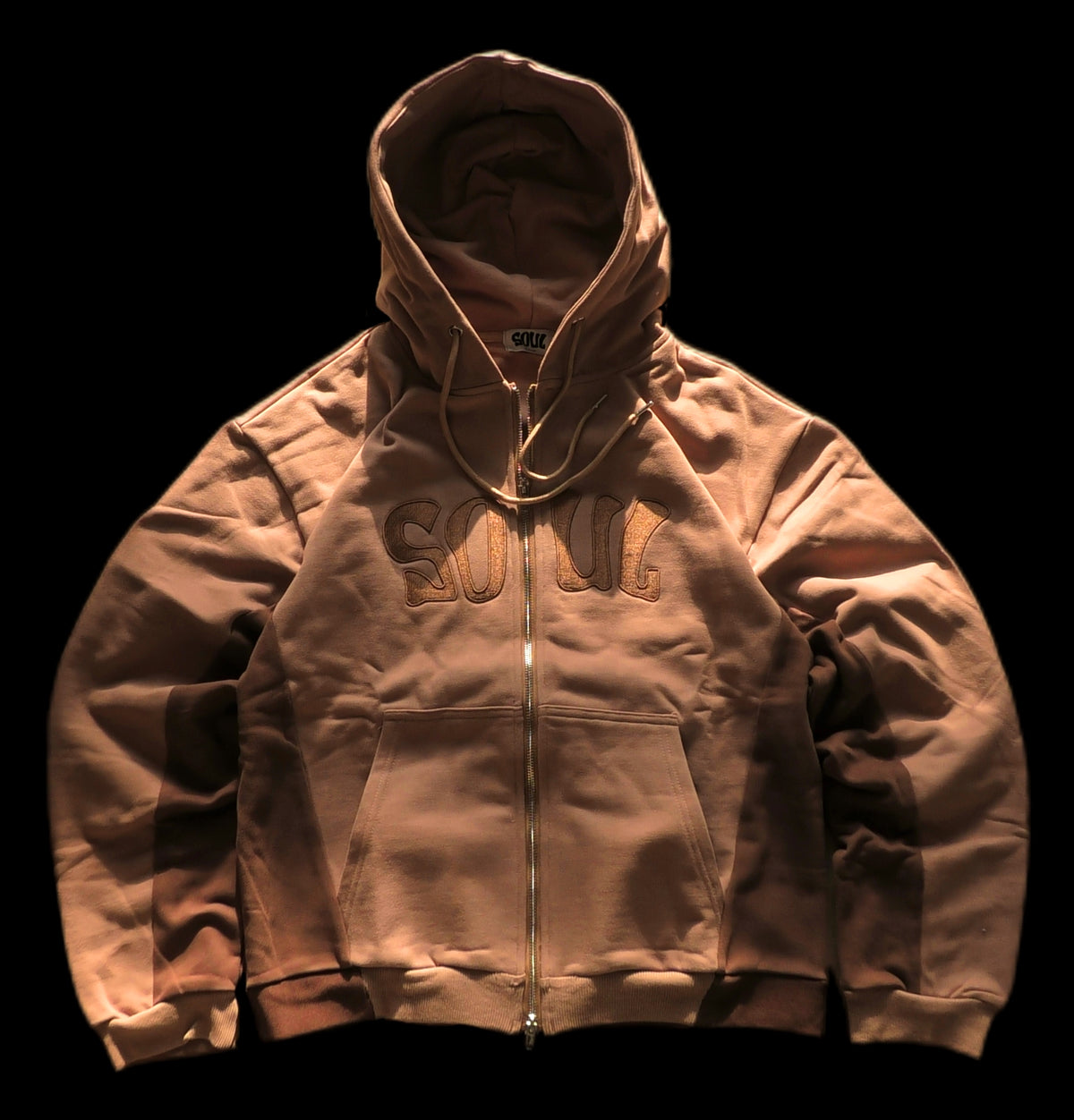 Beige/Brown Full Zip Hoodie