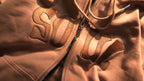 Beige/Brown Full Zip Hoodie