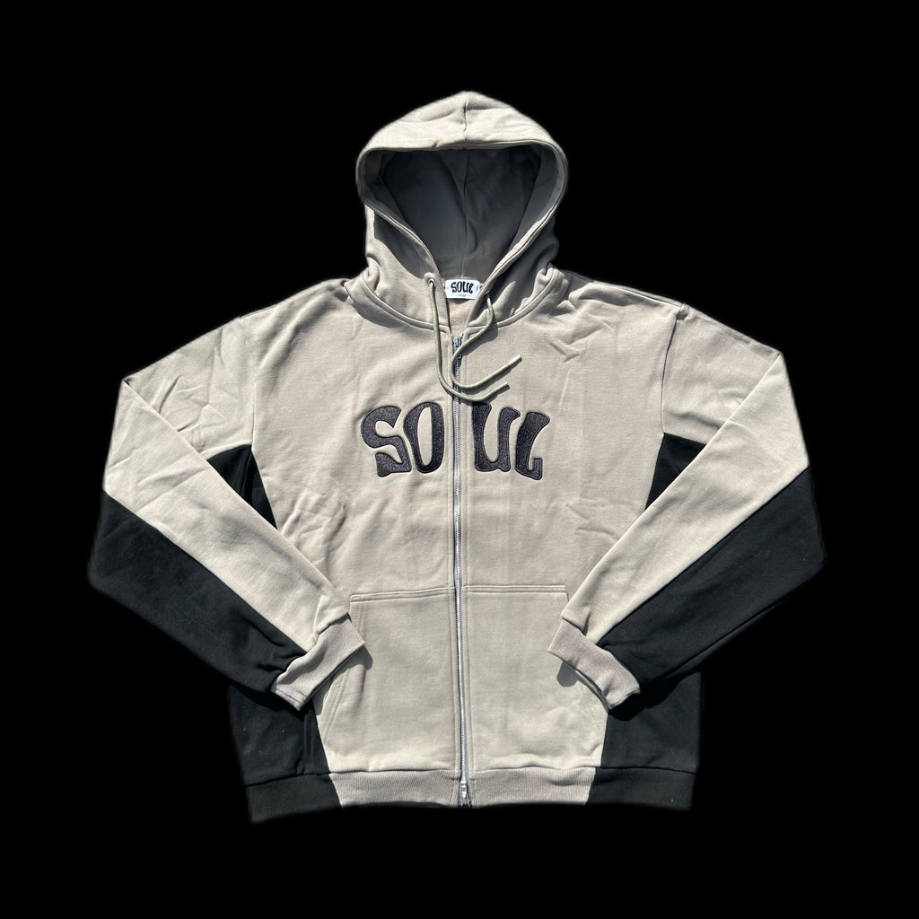 Grey/Black Full Zip Hoodie