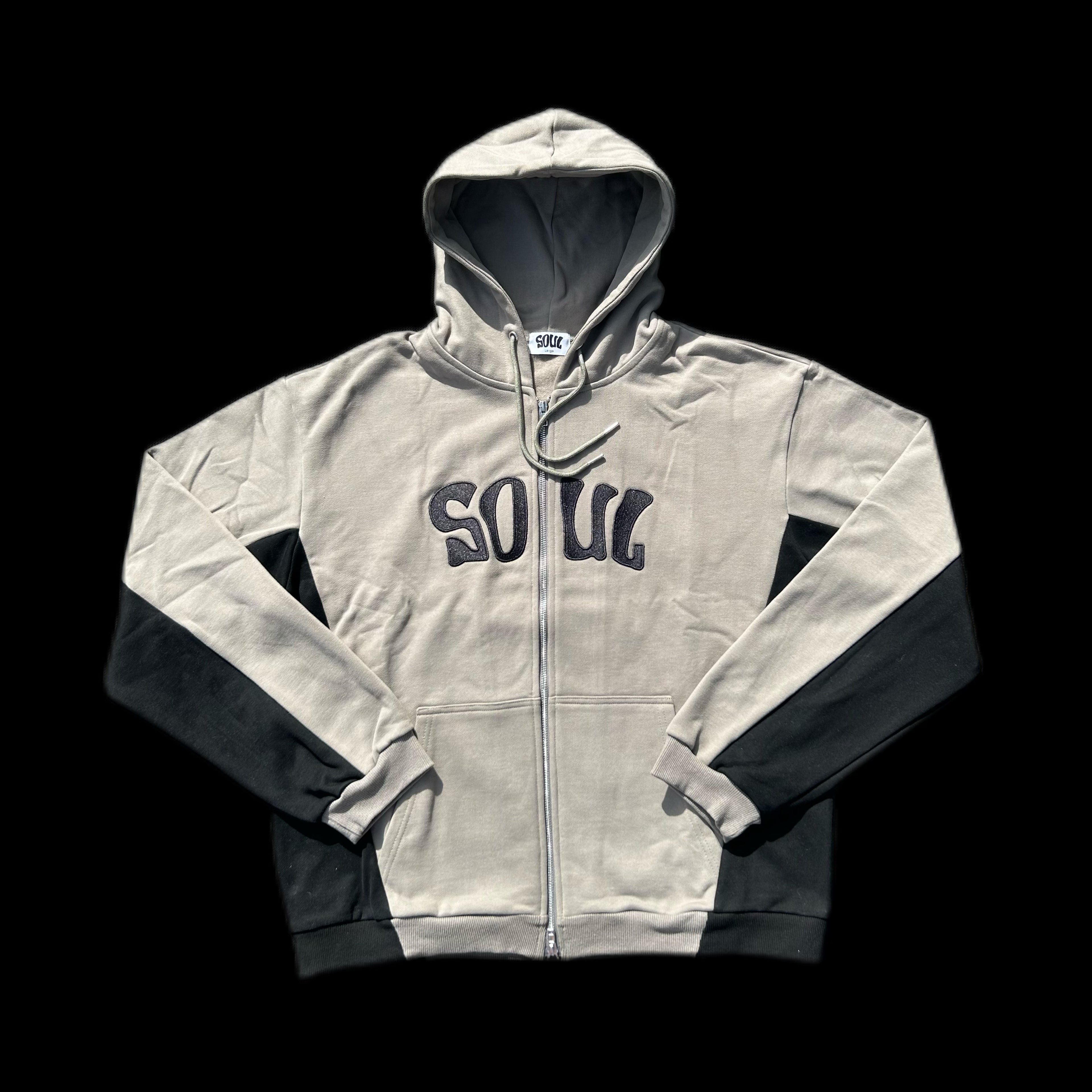 Grey/Black Full Zip Hoodie