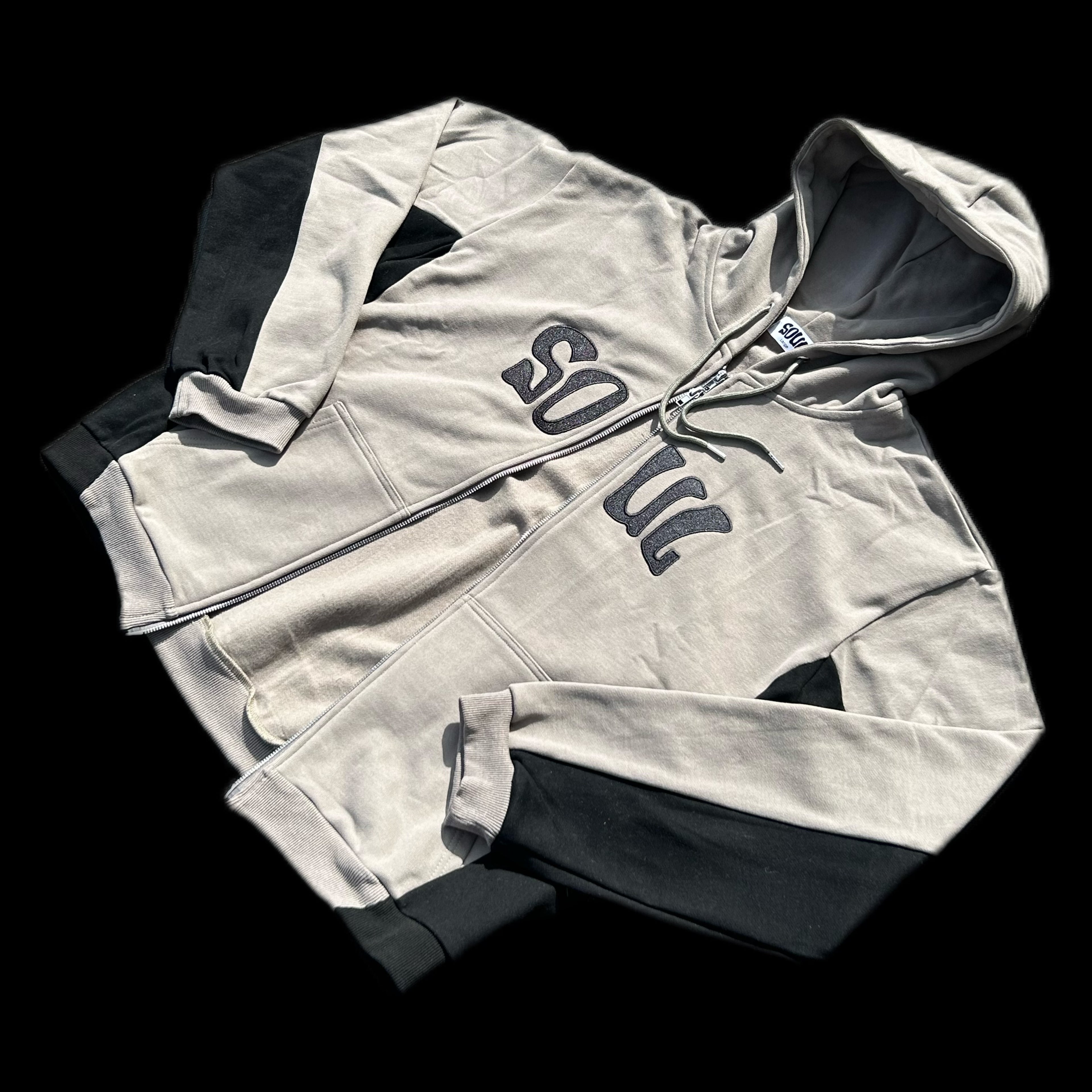 Grey/Black Full Zip Hoodie