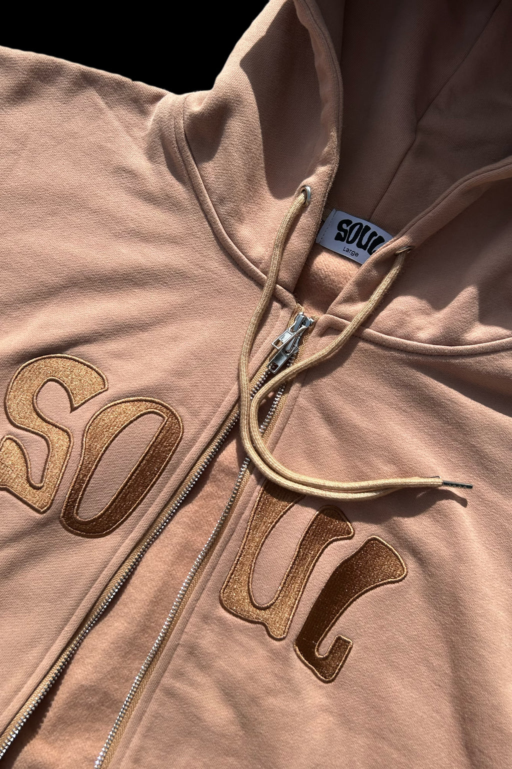 Beige/Brown Full Zip Hoodie
