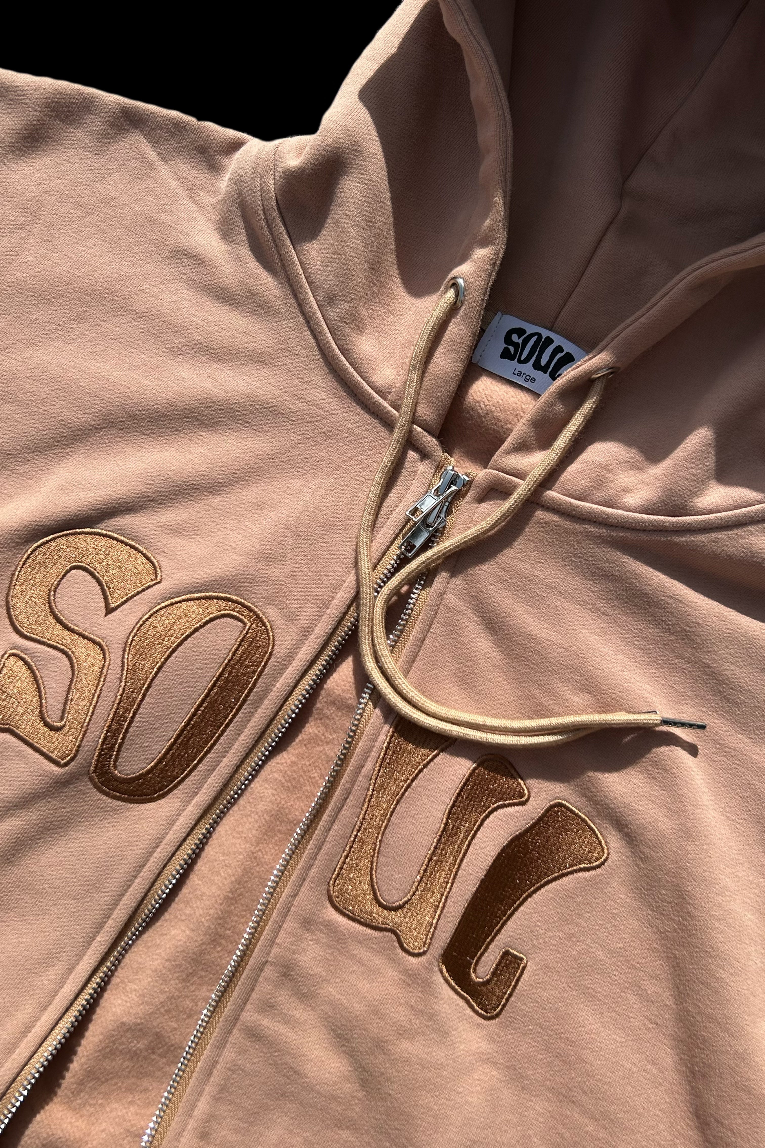 Beige/Brown Full Zip Hoodie